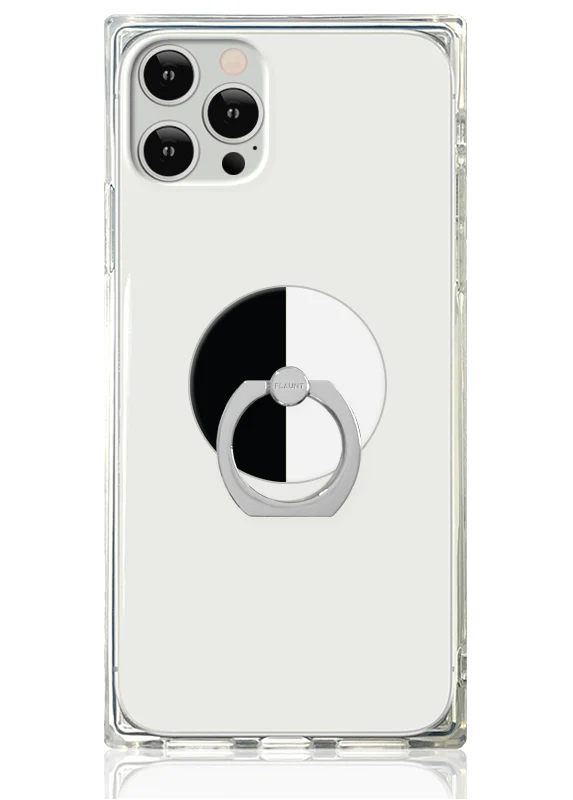 Black and White Colorblock Adhesive Phone Ring Stand - Image 2