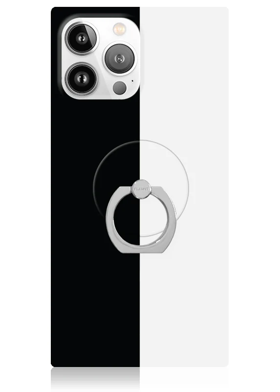 Black and White Colorblock Adhesive Phone Ring Stand - Image 3