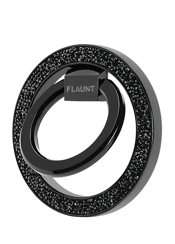 Black Crystal Elegance Premium Metallic MagSafe Phone Ring Stand (Works with MagSafe Cases Only) - Image 2