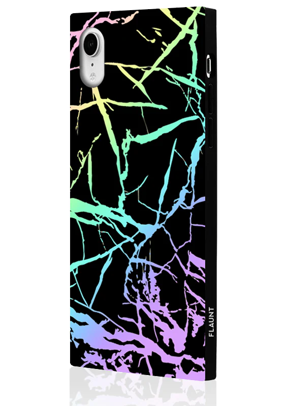 SQUARE® Holographic Black Marble iPhone Case - Image 10
