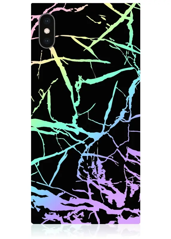 SQUARE® Holographic Black Marble iPhone Case - Image 13
