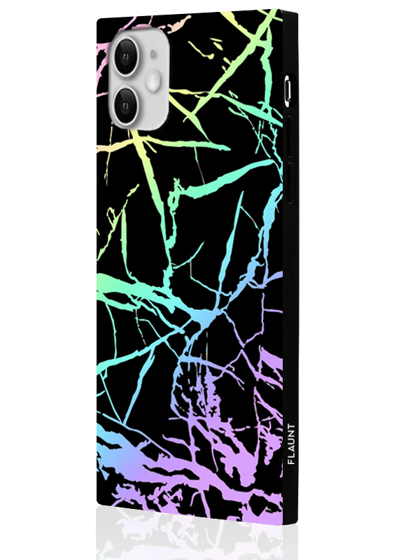 SQUARE® Holographic Black Marble iPhone Case - Image 16