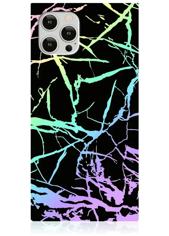SQUARE® Holographic Black Marble iPhone Case - Image 23