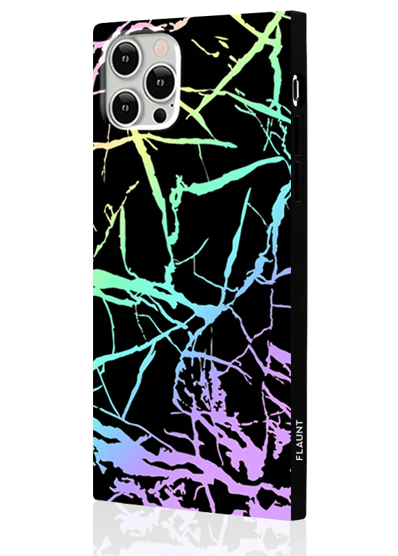SQUARE® Holographic Black Marble iPhone Case - Image 4