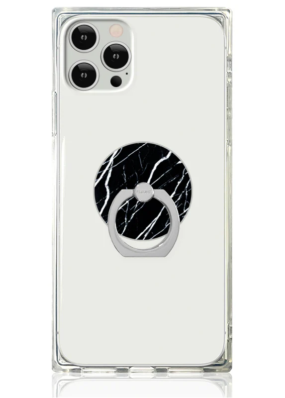 Black Marble Adhesive Phone Ring Stand - Image 2