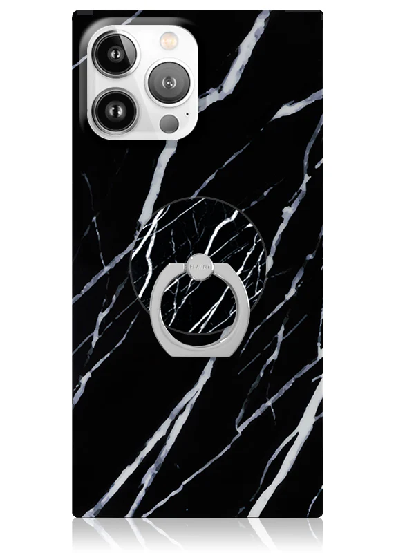Black Marble Adhesive Phone Ring Stand - Image 3