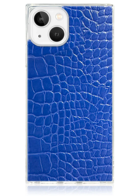 SQUARE® Blue Crocodile Faux Leather iPhone Case - Image 21