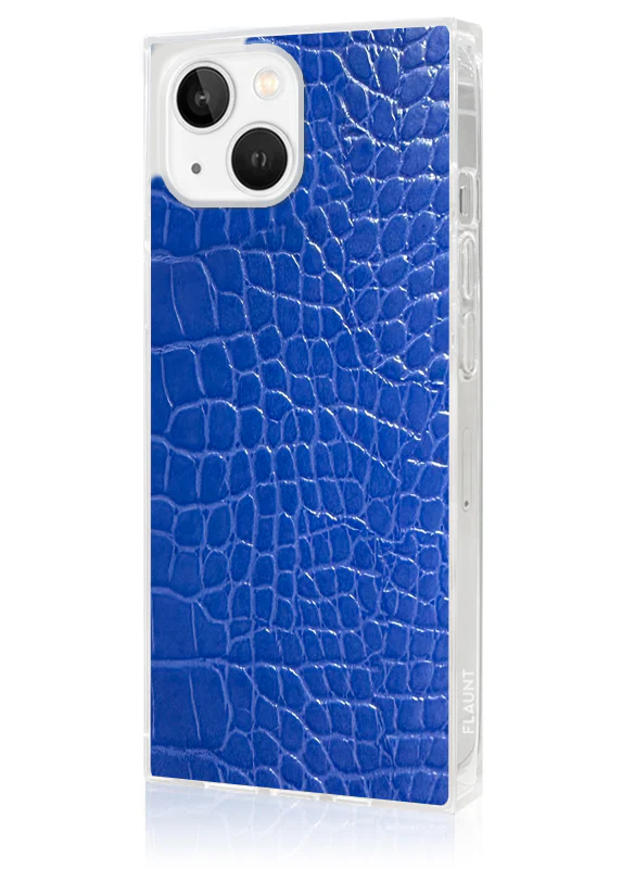 SQUARE® Blue Crocodile Faux Leather iPhone Case - Image 22