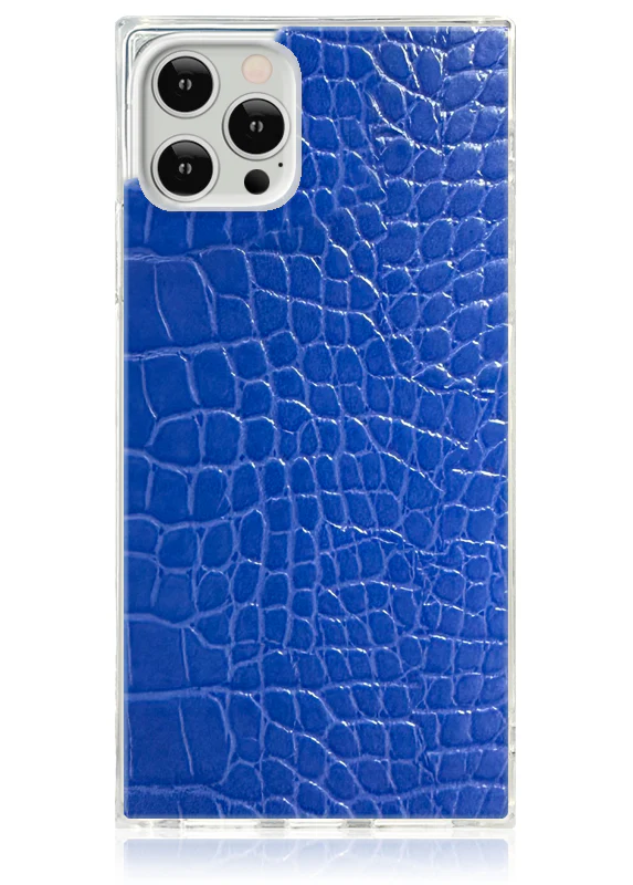SQUARE® Blue Crocodile Faux Leather iPhone Case - Image 23