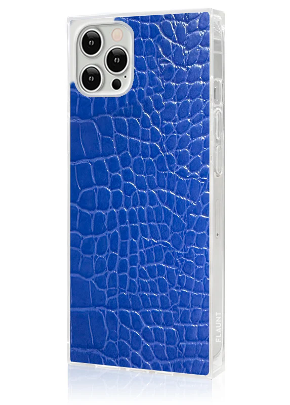 SQUARE® Blue Crocodile Faux Leather iPhone Case - Image 24
