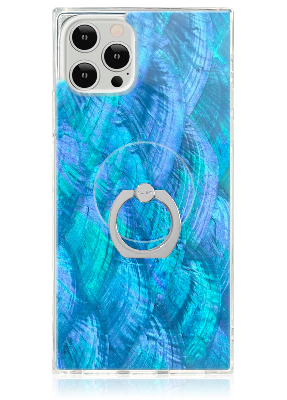 Blue Mother of Pearl Adhesive Phone Ring Stand - Image 3