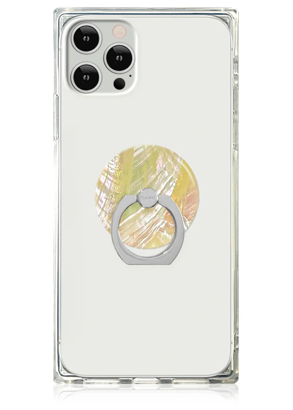 Butter Yellow Mother of Pearl Adhesive Phone Ring Stand - Image 2