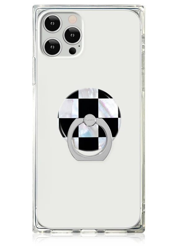 Checkered Mother of Pearl Adhesive Phone Ring Stand - Image 2