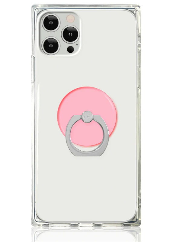 Clear Neon Pink Adhesive Phone Ring Stand - Image 2
