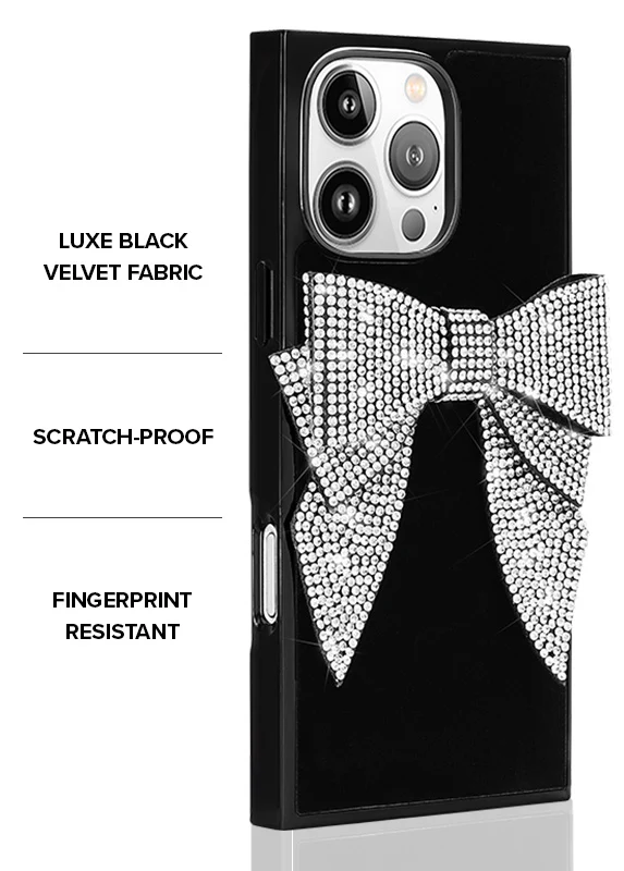 Elite Collection - SQUARE® Black Velvet Bow Brilliance iPhone Case (Not MagSafe Compatible) - Image 18