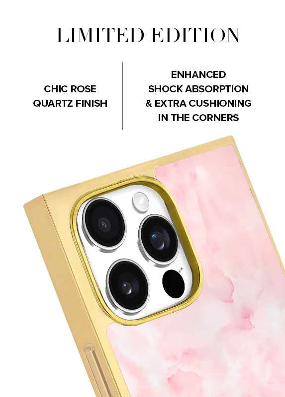 Elite Collection - SQUARE® Gilded Faux Rose Quartz iPhone Case - Image 48