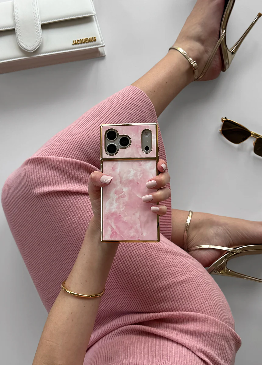 Elite Collection - SQUARE® Gilded Faux Rose Quartz iPhone Case - Image 55