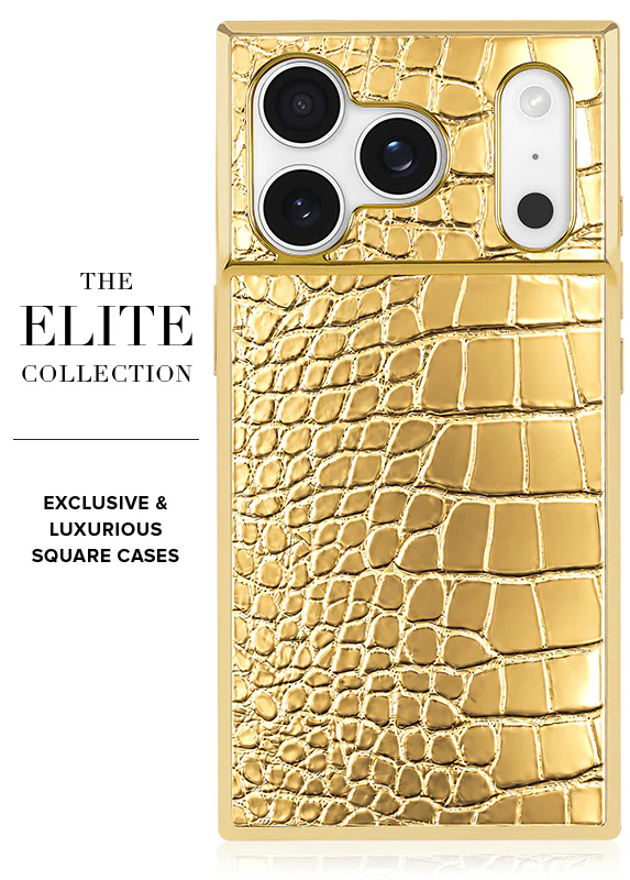 Elite Collection - SQUARE® Gilded Gold Faux Croc Elegance iPhone Case - Image 11