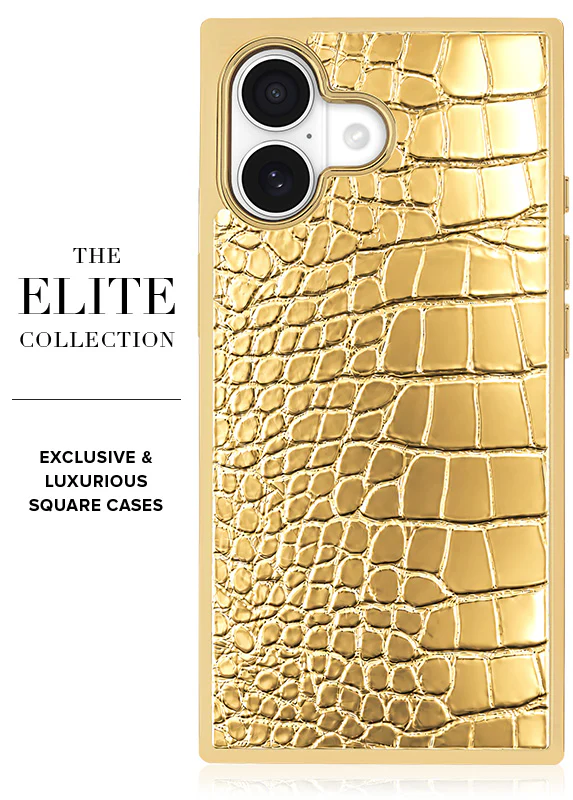 Elite Collection - SQUARE® Gilded Gold Faux Croc Elegance iPhone Case - Image 20