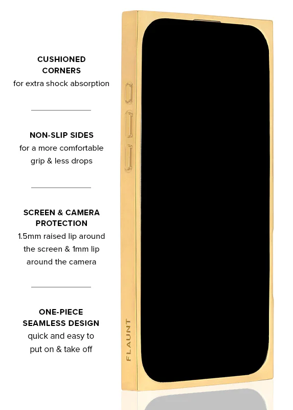 Elite Collection - SQUARE® Gold Metallic Embellished Faux Pearl iPhone Case (Not MagSafe Compatible) - Image 23