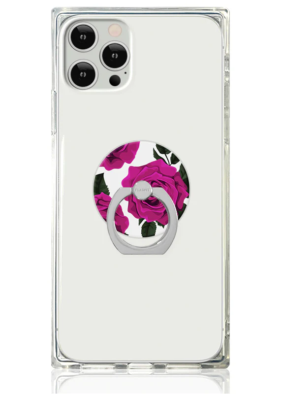Fuchsia Rose Print Adhesive Phone Ring Stand - Image 2