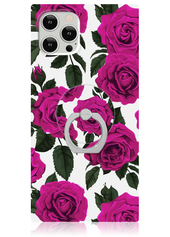 Fuchsia Rose Print Adhesive Phone Ring Stand - Image 3