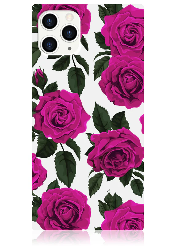 SQUARE® Fuchsia Rose Print iPhone Case - Image 11