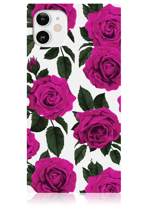 SQUARE® Fuchsia Rose Print iPhone Case - Image 13