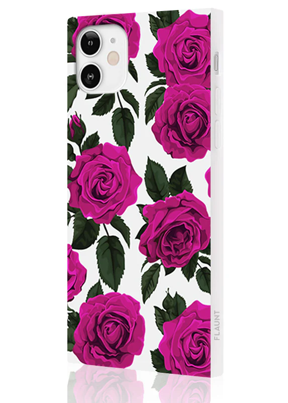 SQUARE® Fuchsia Rose Print iPhone Case - Image 14
