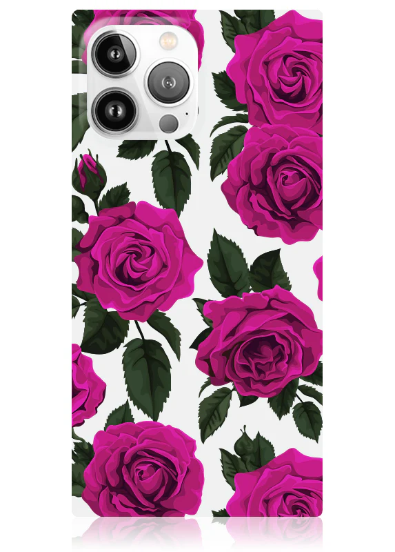 SQUARE® Fuchsia Rose Print iPhone Case - Image 23