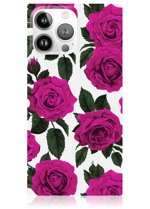 SQUARE® Fuchsia Rose Print iPhone Case - Image 29