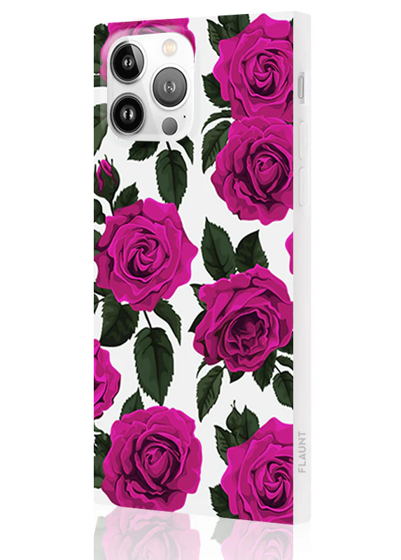 SQUARE® Fuchsia Rose Print iPhone Case - Image 36
