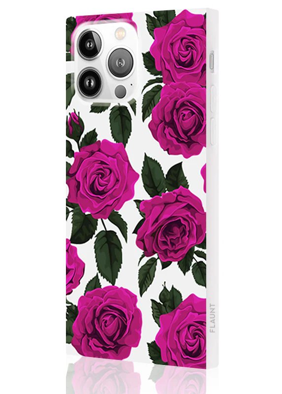 SQUARE® Fuchsia Rose Print iPhone Case - Image 46