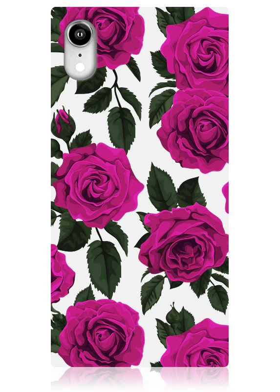 SQUARE® Fuchsia Rose Print iPhone Case - Image 5