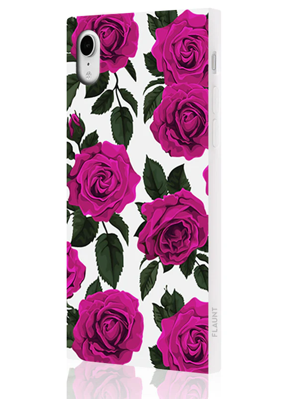 SQUARE® Fuchsia Rose Print iPhone Case - Image 6