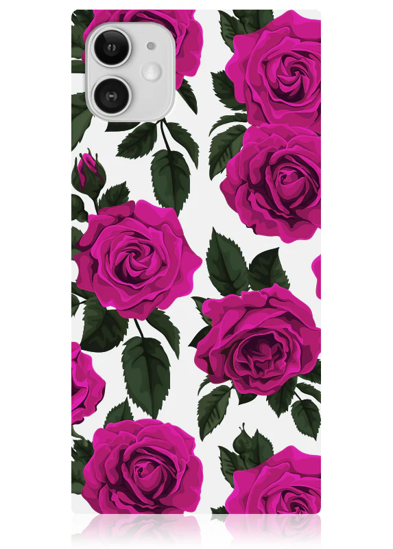 SQUARE® Fuchsia Rose Print iPhone Case - Image 7