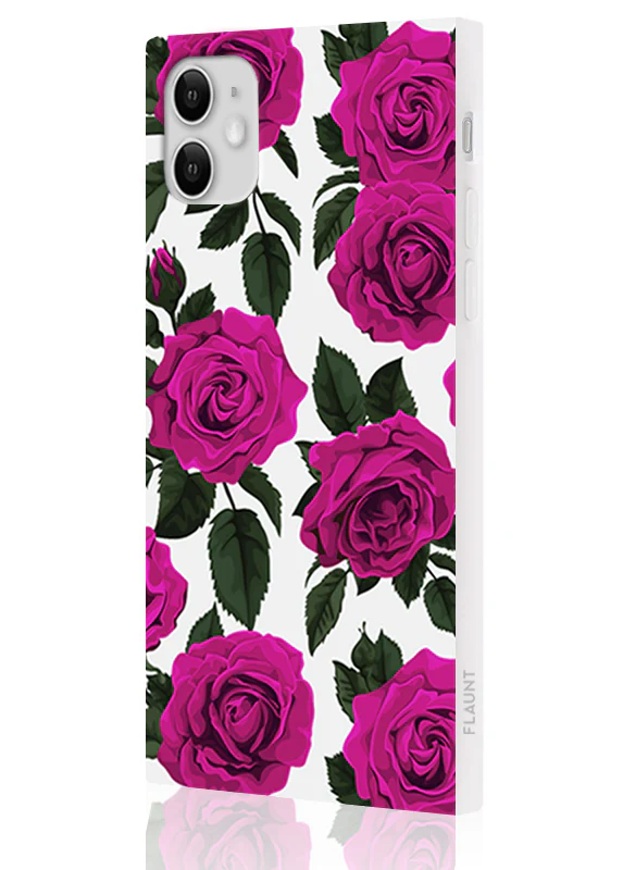 SQUARE® Fuchsia Rose Print iPhone Case - Image 8