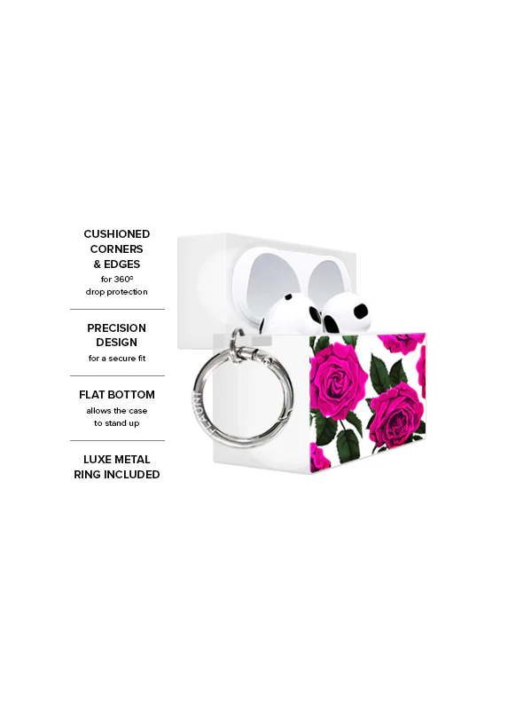 SQUARE® Fuchsia Rose AirPods Case - Image 3