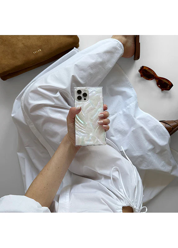 SQUARE® Geo White Mother of Pearl iPhone Case - Image 55