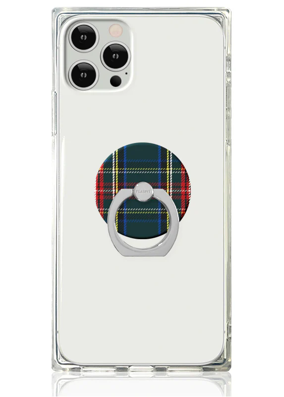 Green Plaid Adhesive Phone Ring Stand - Image 2