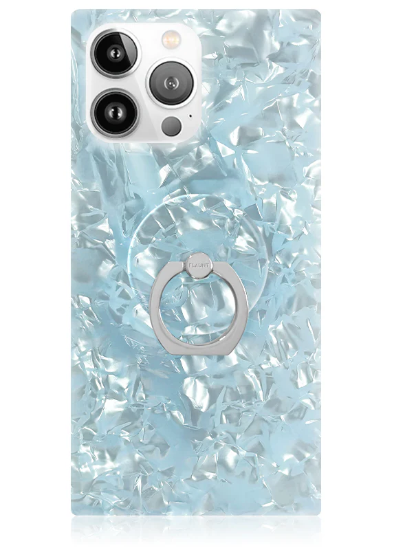 Icy Blue Pearl Adhesive Phone Ring Stand - Image 3