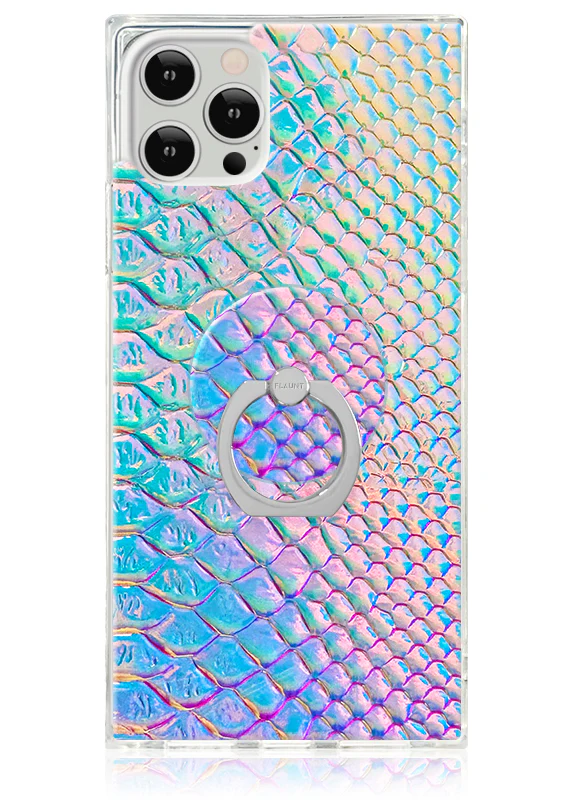 Iridescent Crocodile Faux Leather Adhesive Phone Ring Stand - Image 3