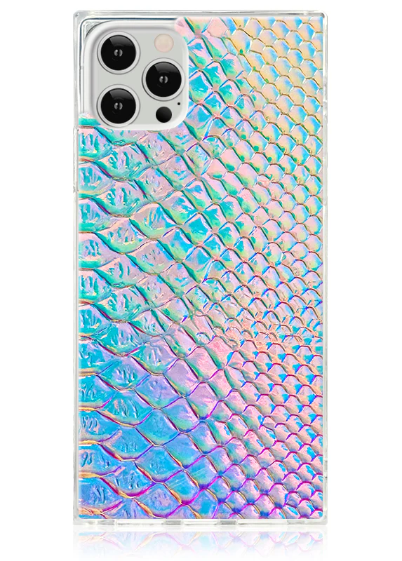 SQUARE® Iridescent Crocodile Faux Leather iPhone Case - Image 3