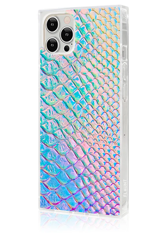 SQUARE® Iridescent Crocodile Faux Leather iPhone Case - Image 4