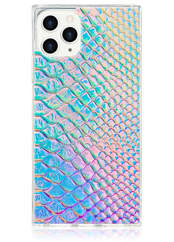 SQUARE® Iridescent Crocodile Faux Leather iPhone Case - Image 7