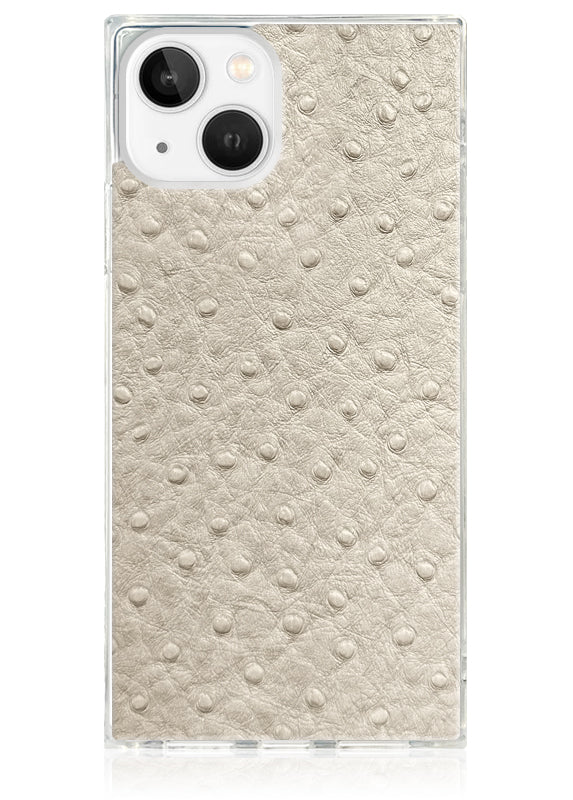 SQUARE® Ivory Ostrich Faux Leather iPhone Case - Image 23