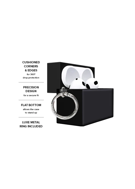 SQUARE® Matte Black AirPods Case - Image 3