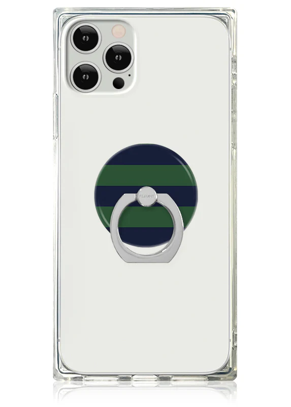 Navy & Green Rugby Stripe Adhesive Phone Ring Stand - Image 2
