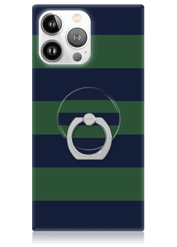 Navy & Green Rugby Stripe Adhesive Phone Ring Stand - Image 3