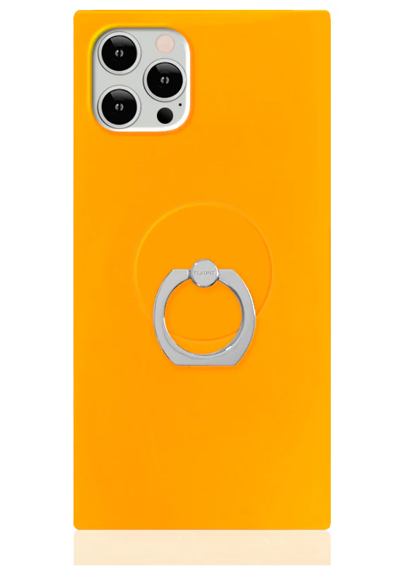 Neon Orange Adhesive Phone Ring Stand - Image 3
